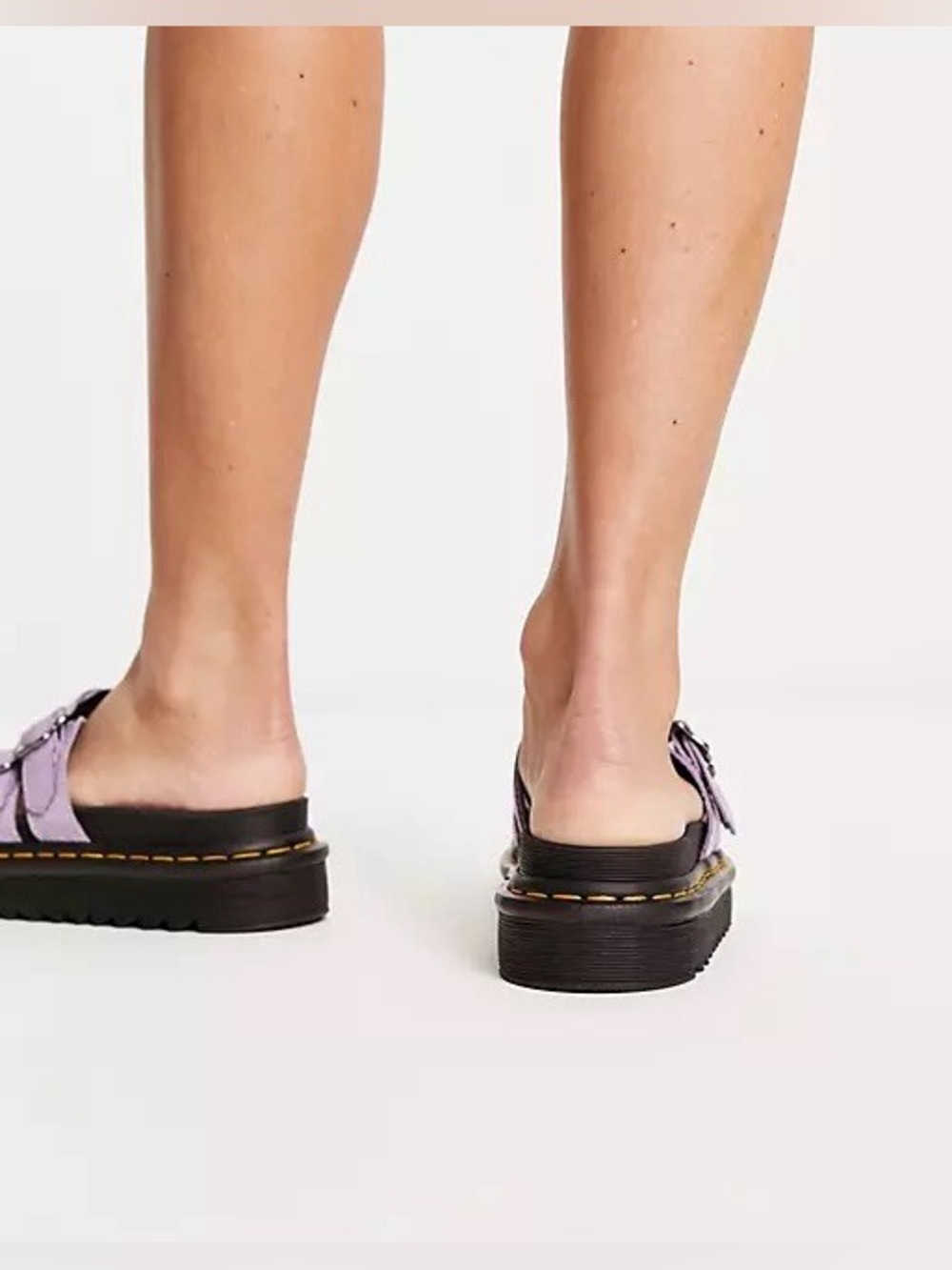 NEW Dr. Martens Blaire Flower Buckle Milled Nappa Slide Sandals in Lilac Sz 9 W - Picture 10 of 11